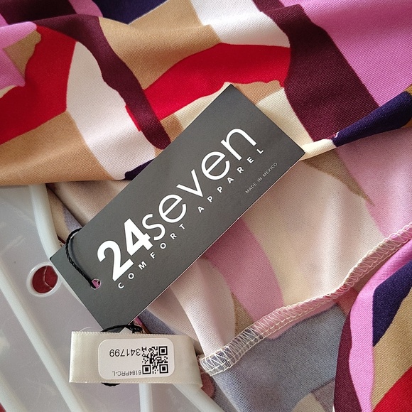 NWT Faux Wrap Colorful Dress (L) - Picture 5 of 5